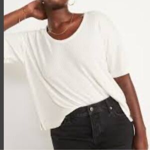 Old Navy Scoop Neck Crop Top, White, XS